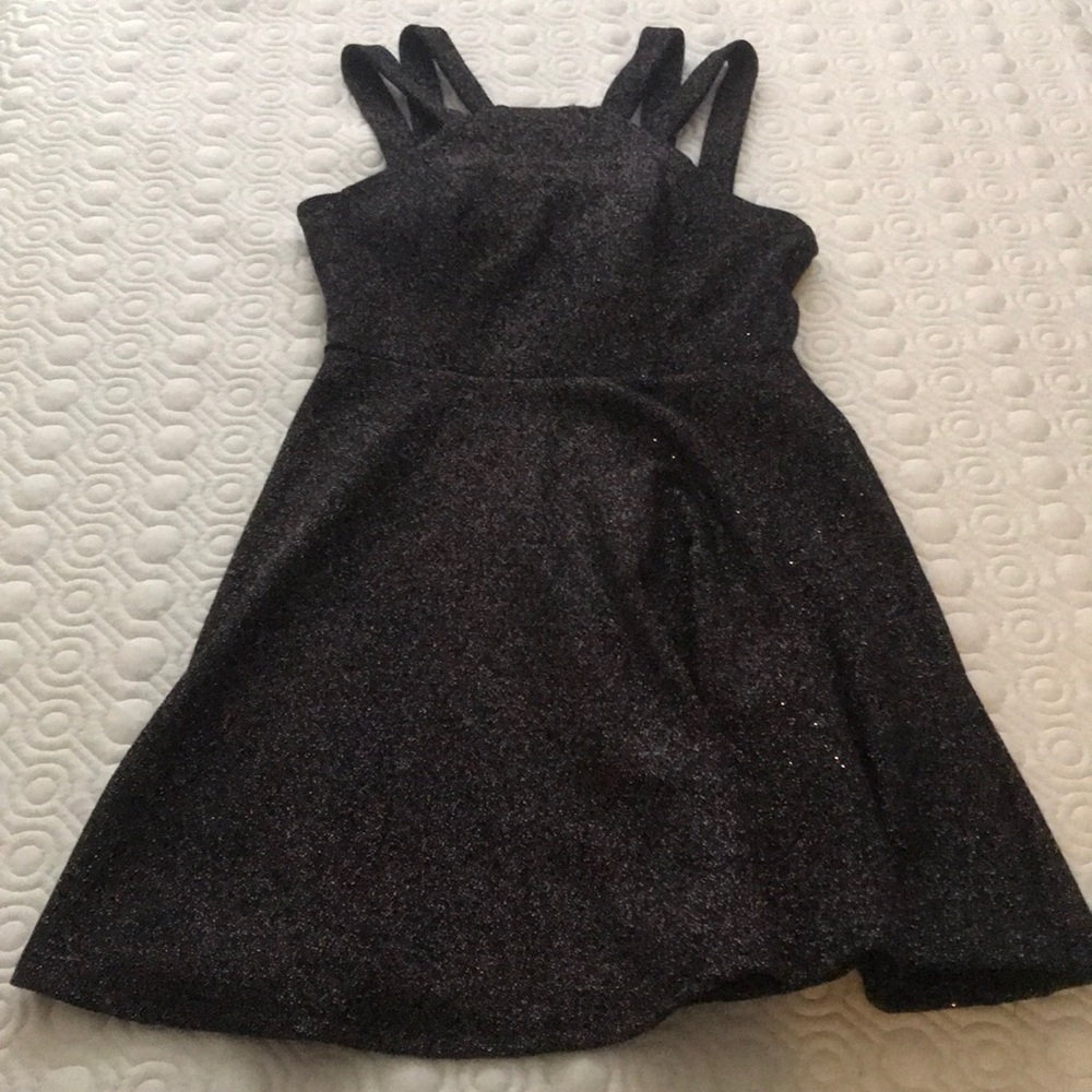 Sparkle glitter black fit and flare dress